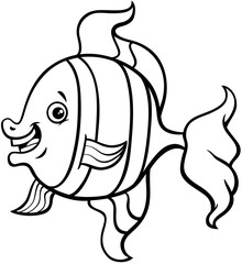 tropical fish cartoon coloring page