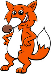 happy fox cartoon animal character