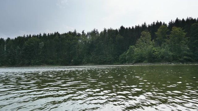 Movement along the water surface of a lake in UHD resolution