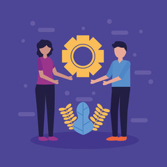 people teamwork flat design image