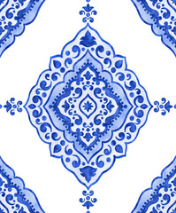 Watercolor blue pattern - 286138448