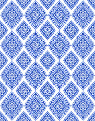 Watercolor blue pattern - 286138489