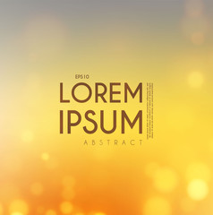 Abstract Bokeh Background with Soft Yellow Gradient. Autumn Design.