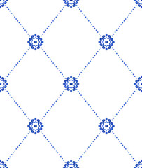 Watercolor blue lattice pattern - 286138841