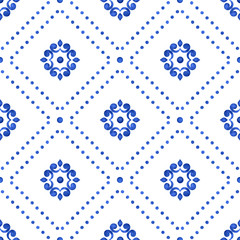 Blue porcelain painting pattern - 286139001
