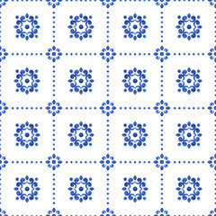 Blue watercolor mosaic pattern - 286139053