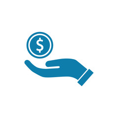 money in hand icon symbol vector