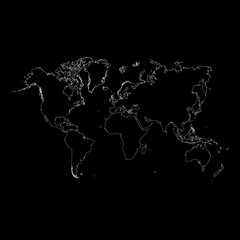 Black and white world map illustration vector
