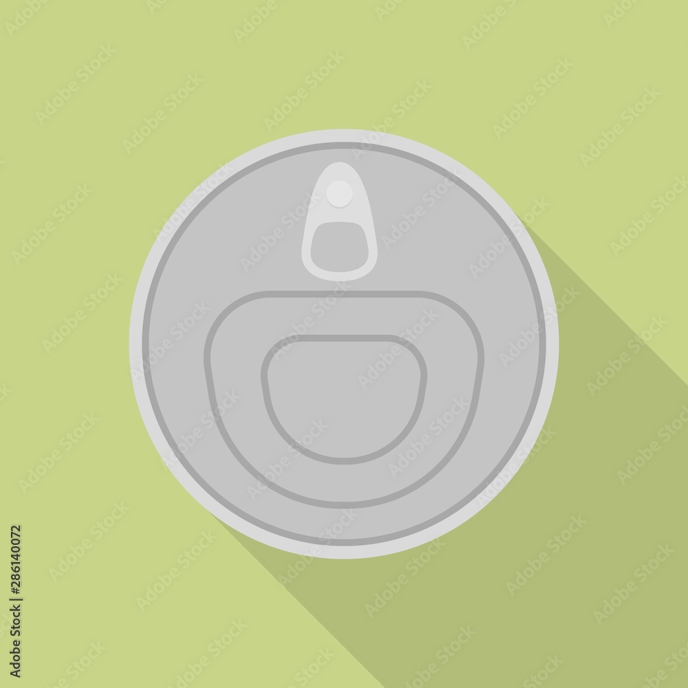 Poster top view tin can icon. flat illustration of top view tin can vector icon for web design