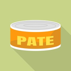 Tin can pate icon. Flat illustration of tin can pate vector icon for web design