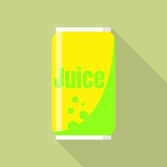 Juice tin can icon. Flat illustration of juice tin can vector icon for web design