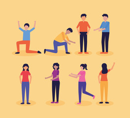 people teamwork flat design image