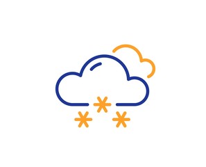 Clouds with snowflake sign