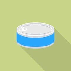 Fish tin can icon. Flat illustration of fish tin can vector icon for web design