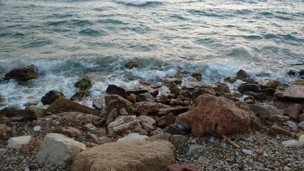 Obraz premium A beautiful view of Haifa beach, Israel.