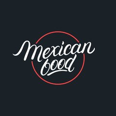 Naklejka na ściany i meble Mexican Food lettering logo