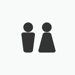 people icon isolated on white background. man and woman sign concept.
