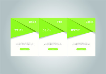 set of pricing table, order, box, button, list for web