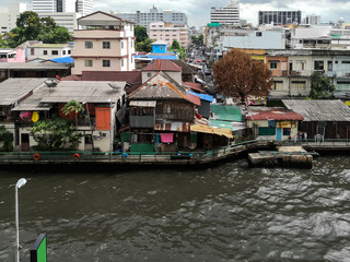 Fototapeta na wymiar Cloudy town, Bangkok, Thailand.