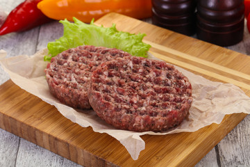 Raw burger cutlet
