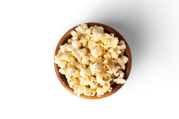 Popcorn isolated on white background.