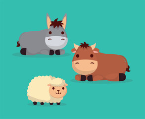 celebration merry christmas manger flat design