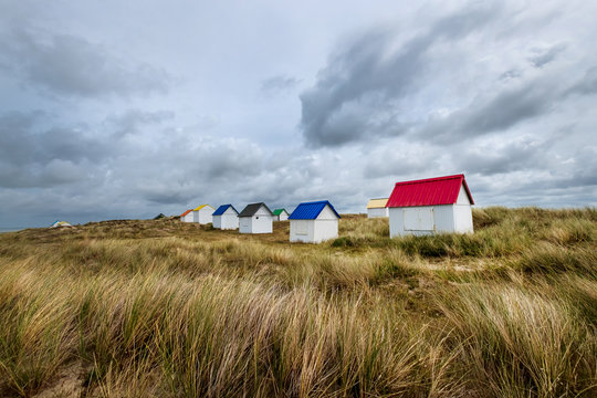 Gouville Sur mer, cabanes de plage