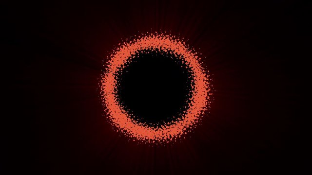 Rotation of the frame of points. Light emission. Black background.