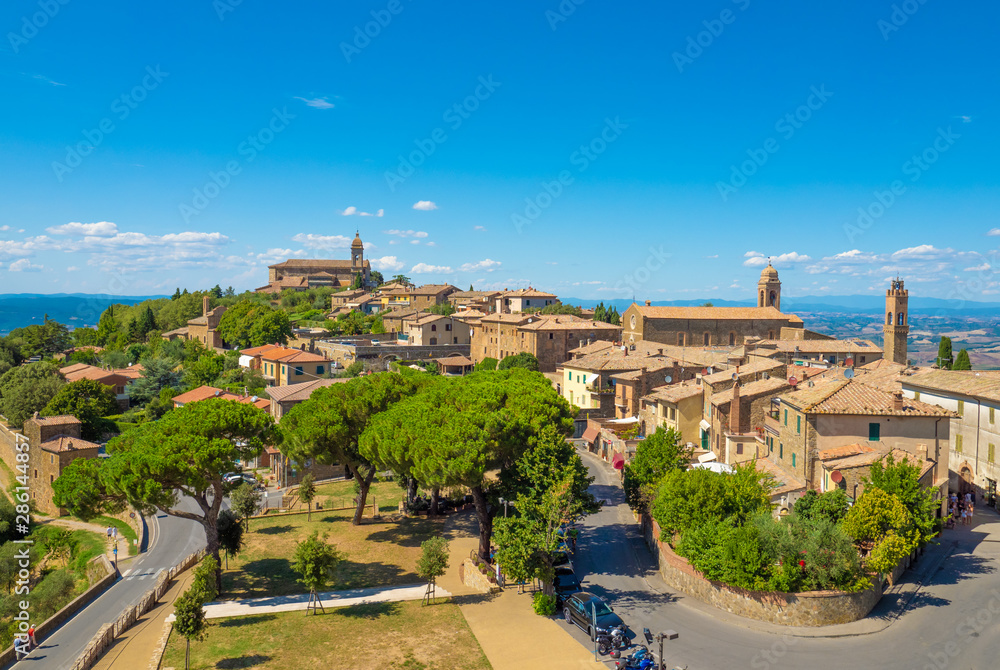 Wall mural montalcino (italy) - the awesome historical center of the medieval and renaissance city on the val d