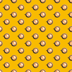 Seamless coffeecups texture background