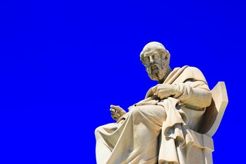 Fototapeta na wymiar Statue of the ancient Greek philosopher Plato