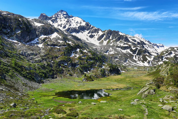 Ghiacciaio Lake on the way to Rutor Glacier, Aosta Valley, Italy