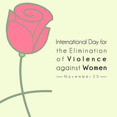 International day of the elimination of Violence against Women, Red Rose Background