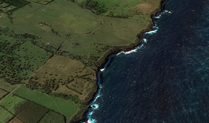 The relief of the coast of the island of Miami USA from a bird's eye view