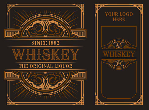Vintage label template for whiskey..