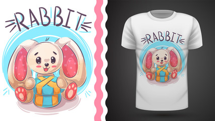 Happy easter rabbit - idea for print t-shirt