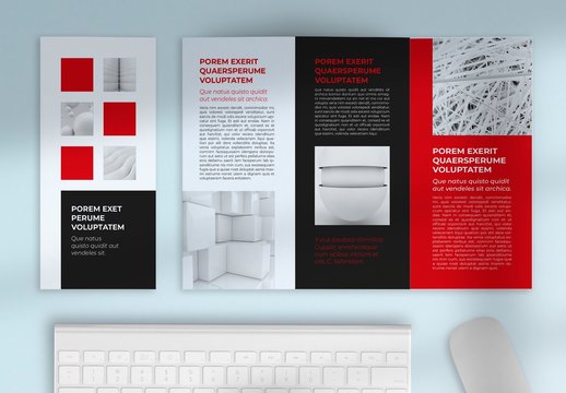 Red and Black Trifold Brochure Layout