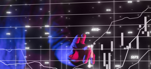 Business intelligence. Diagram - Graph Stock Trading, Investment dashboard