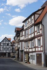 Fototapeta na wymiar Historische Fachwerkhäuser in Melsungen