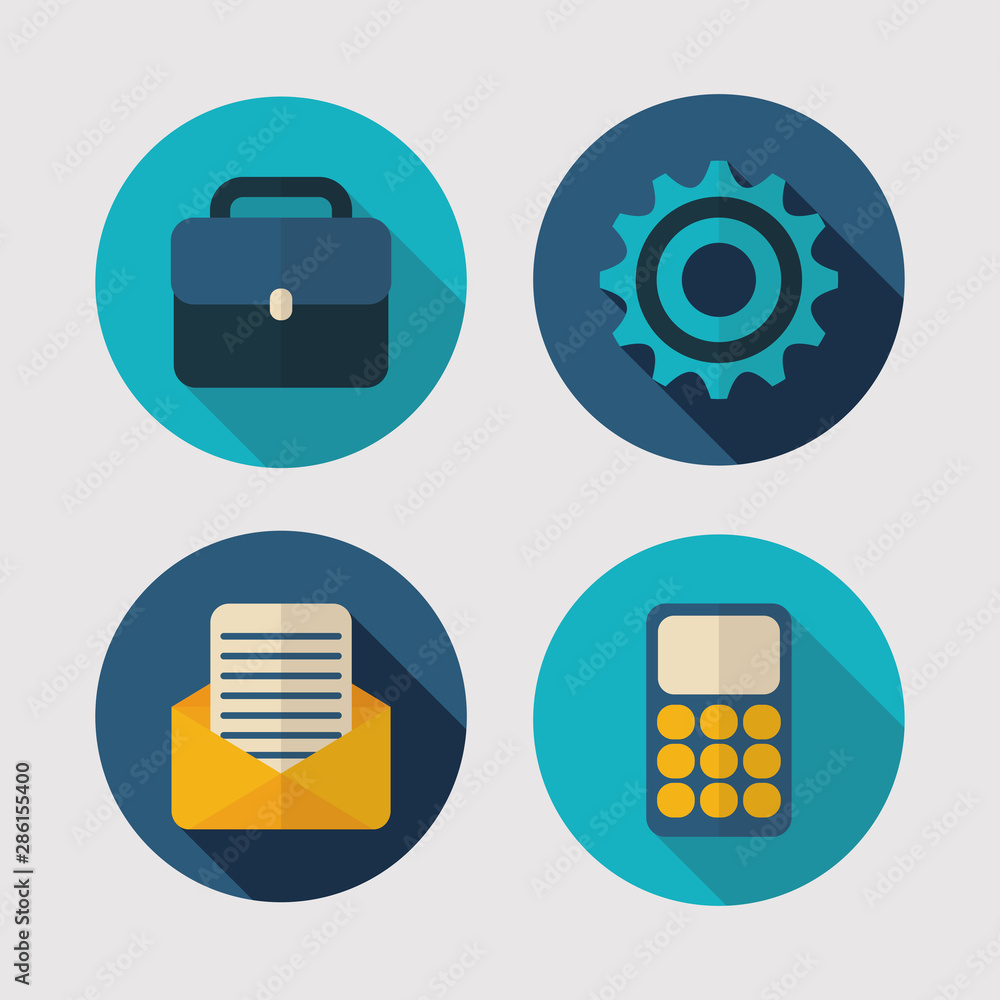 Canvas Prints business briefcase calculator email finance icons flat design