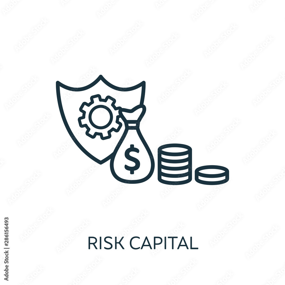 Poster risk capital outline icon. thin line concept element from risk management icons collection. creative