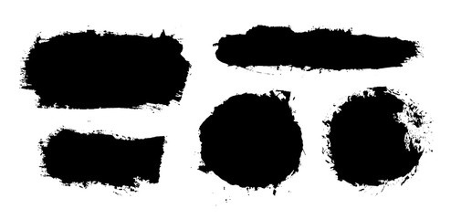 Brush strokes. Vector paintbrush set. Grunge design elements