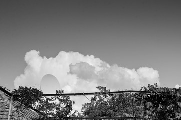satellite dish on sky background