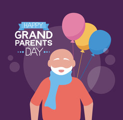 happy grandparents day flat design