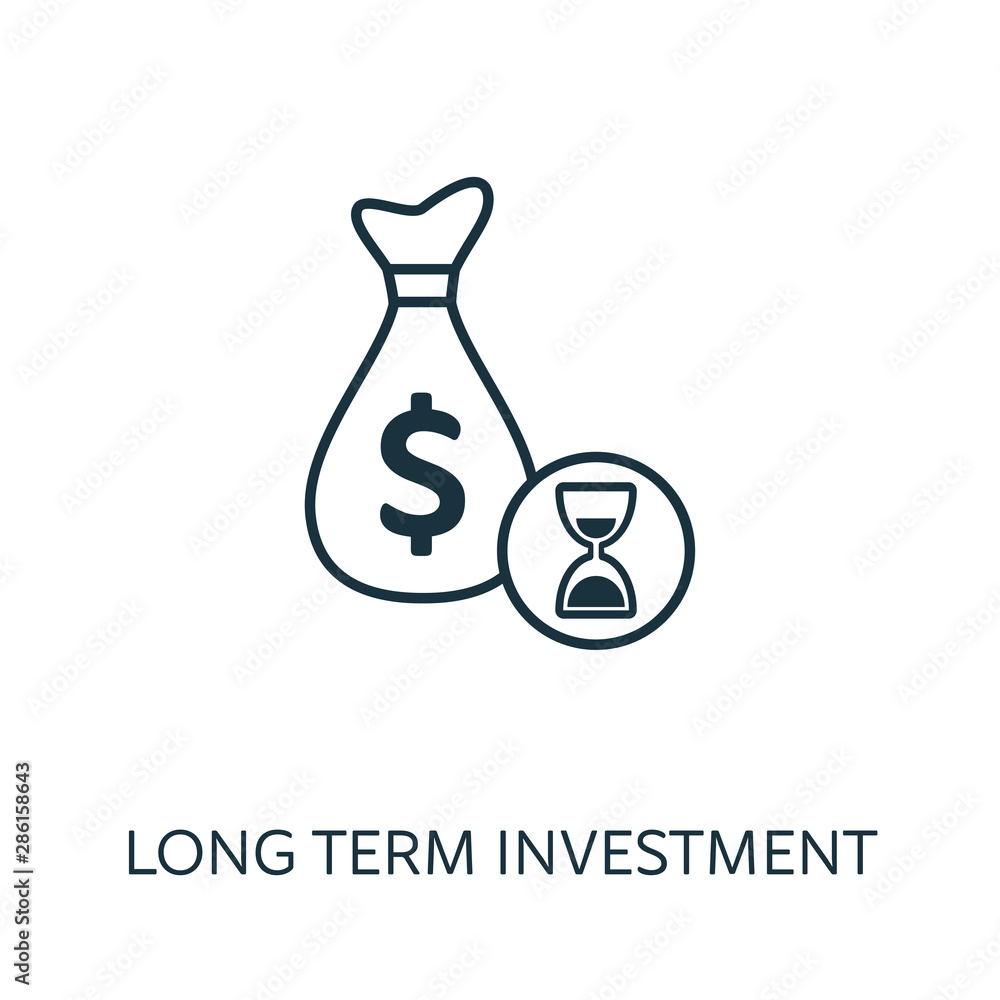 Poster long term investment outline icon. thin line concept element from risk management icons collection. 