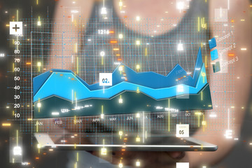 Candle stick graph chart of stock market investment trading