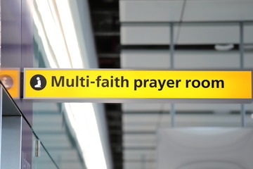Prayer room sign airport facility - 286158857