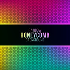 Rainbow gradient background with honeycomb pattern