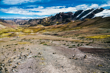 Rainbow Mountain hike in the Peruvian Andes near Cusco, Peru