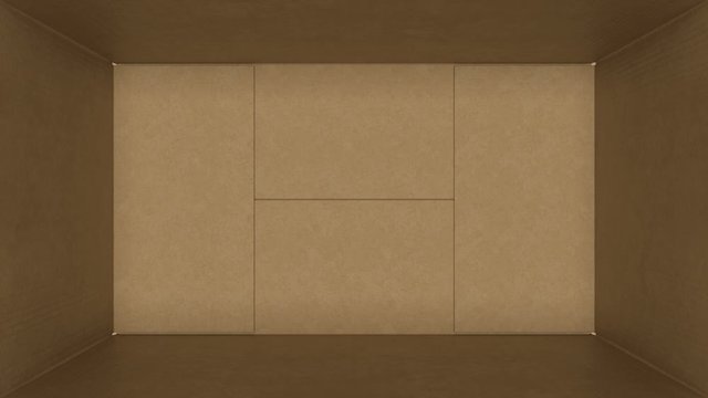 Beautiful Opening Cardboard Box on White Background with Green Screen Mask and Tracking Points. Looped 3d Animation Box Opening and Closing. Holiday Gift Concept. 4k Ultra HD 3840x2160.